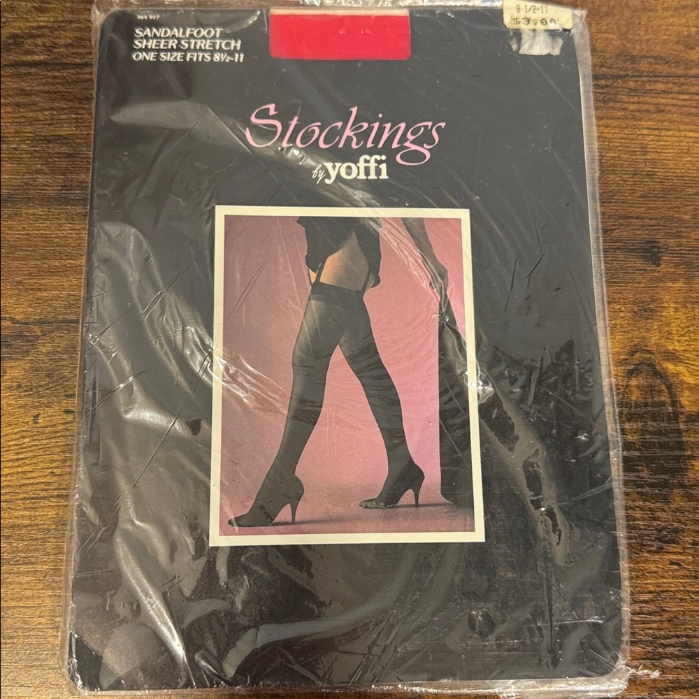 Vintage Yoffi Stocking Sheer Stretch RED Fits 8 1/2 - 11
